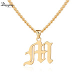 Old English Style Capital Initial A-Z Letter Pendant Necklaces