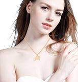 Old English Style Capital Initial A-Z Letter Pendant Necklaces