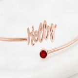 Personalized DIY Charm Bangles Name Bracelets with Birthstone