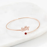 Personalized DIY Charm Bangles Name Bracelets with Birthstone