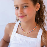 Rainbow Magic Girls Name Necklace Colorful Polymer Clay Bead