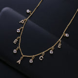 Personalized Zircon Pave Letter Necklace - 6mm Letters