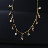 Personalized Zircon Pave Letter Necklace - 6mm Letters