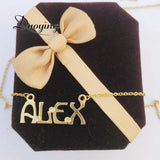Zirconia Name Crystal Necklace Personalized Nameplate Choker Chain