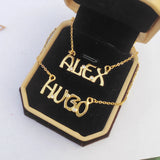 Zirconia Name Crystal Necklace Personalized Nameplate Choker Chain