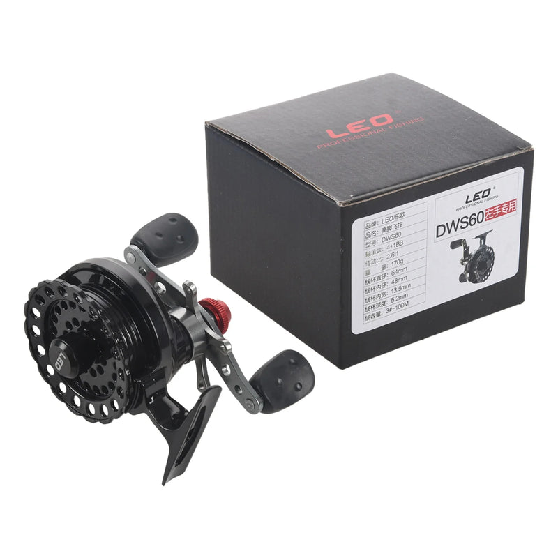 DWS60 Fly Fishing Reel 4+1BB 2.6:1 65MM High Foot Left Hand Fishing Wheel
