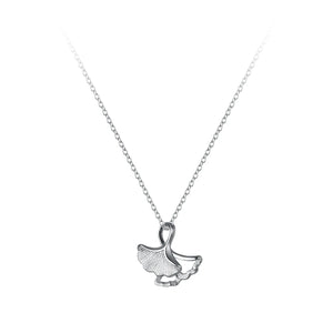 925 Sterling Silver Ginkgo Shell Necklace Pendant