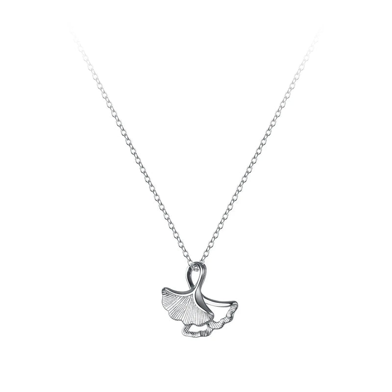925 Sterling Silver Ginkgo Shell Necklace Pendant