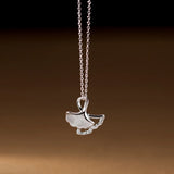 925 Sterling Silver Ginkgo Shell Necklace Pendant