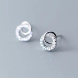 925 Silver Flower Clear CZ Stud Earrings Women Girl Brincos Jewelry