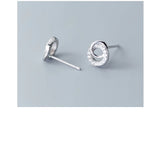 925 Silver Flower Clear CZ Stud Earrings Women Girl Brincos Jewelry