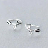 925 Silver Leaf Stud Earrings for School Girls
