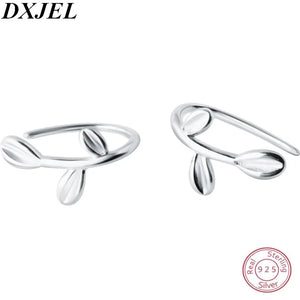 925 Silver Leaf Stud Earrings for School Girls