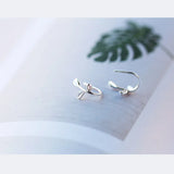 925 Silver Leaf Stud Earrings for School Girls