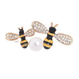 Enamel Bee Brooch Lady Pearl Bee Pin Insect Dress Jewelry Accessories