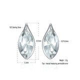 925 Silver Teardrop Crystal Stud Earrings