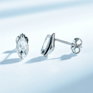 925 Silver Teardrop Crystal Stud Earrings