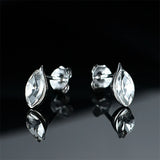 925 Silver Teardrop Crystal Stud Earrings