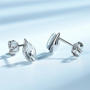 925 Silver Teardrop Crystal Stud Earrings