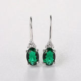 925 Silver Emerald Glass CZ Clip Earring Jewelry