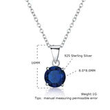 925 Sterling Silver Pendant Sapphire Nano Stone Round Classic Pendant