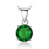 925 Sterling Silver Pendant Sapphire Nano Stone Round Classic Pendant