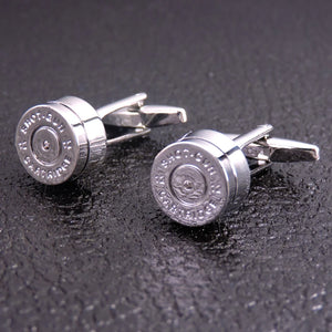 Men's Copper Silver Bullet Cufflinks French Cufflinks