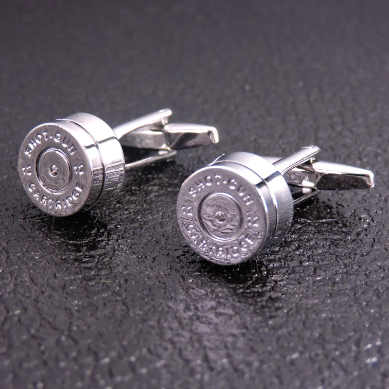 Men's Copper Silver Bullet Cufflinks French Cufflinks