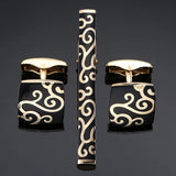 Auspic. Clouds Pattern Tie Clip Cufflinks Business Man Jewelry