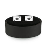 French Shirt Cufflinks Box Set Silver Poker Leather Box Men