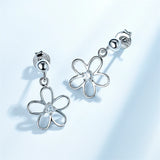 925 Silver CZ Flower Stud Earring for Engagement