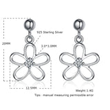 925 Silver CZ Flower Stud Earring for Engagement