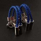 Brown Leather Cord Cufflinks for Men