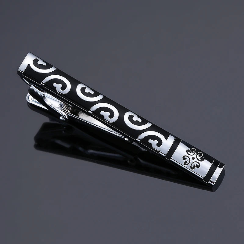Enamel Silvery Butterfly Necktie Clip for Men's Business Wedding