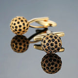 Silver Crystal Round Cufflinks for Men's Shirts