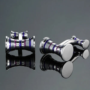 Purple Stripes Brass Cufflinks for Men's French Shirt