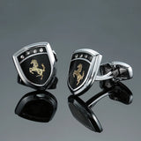 DY brass shield Horse Cufflinks Men's French Cufflinks