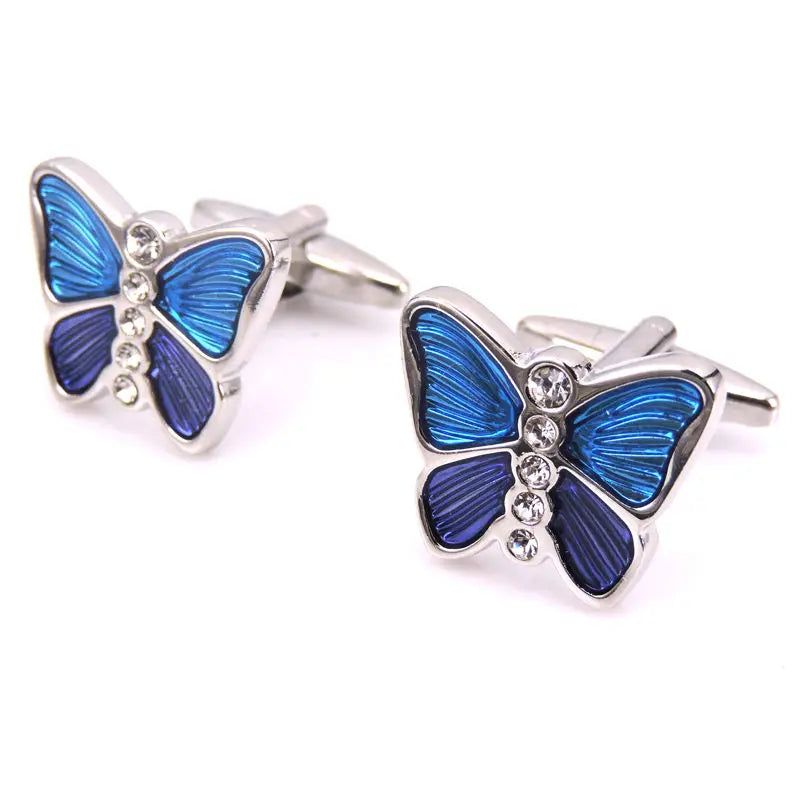 French Men's Enamel Butterfly Cufflinks
