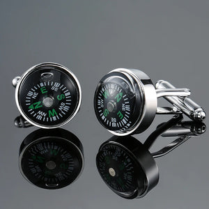 High-Grade Compass Cufflinks for Men's French Shirt