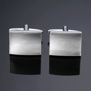 Brass Silver Square Cufflinks Men's French Shirt Cufflinks