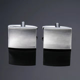 Brass Silver Square Cufflinks Men's French Shirt Cufflinks