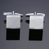 Brass Square Silvery Cufflinks French Shirt Cufflinks