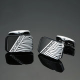 Silvery Pattern Crystal Cufflinks French Shirt Cufflinks