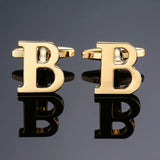 High-quality Brass English Golden Alphabet Cufflinks for Men