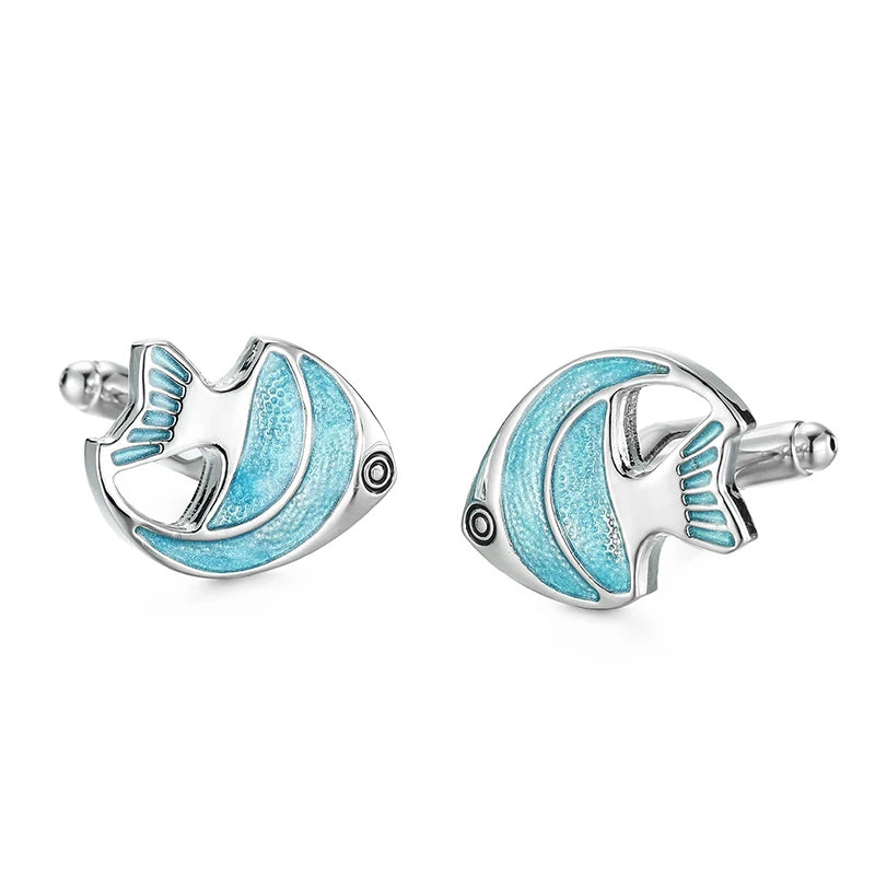 Men's French Shirt Cufflinks - Fish Design