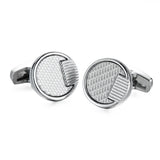 French Shirt Cufflinks Classic Retro Circular Pattern Silvery Cufflinks