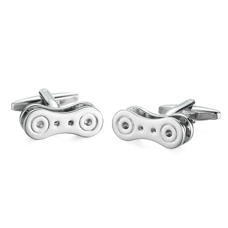 French Shirt Cufflinks Silver Chain All-Match Style