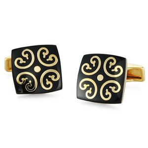 Golden Square Pattern Cufflinks for Men
