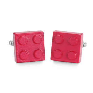 French Shirt Cufflinks Red Square Blocks High-End Men's Business