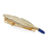 DY Stainless Steel Golden Feather Tie Clip for Men